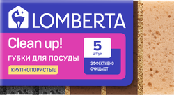 Губки кухонные LOMBERTA Scandi 9,5x6,5x3,5см, крупнопористые, Арт. 723264, 5шт, крупный план