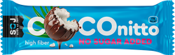 Батончик кокосовый SOJ Coconitto с ванильно-сливочным вкусом, без добавления сахара, 40г, крупный план