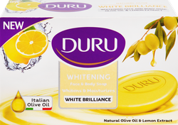 Мыло туалетное DURU Natural Olive White Brilliance с эффектом отбеливания, 140г, вид