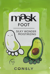 Парафин-маска для ног CONSLY Silky Wonder с экстрактом авокадо, в виде носочков, 16г, детальное фото