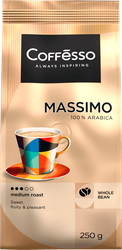 Кофе зерновой COFFESSO Massimo, 250г, крупный план