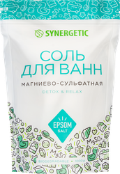 Соль для ванн SYNERGETIC магниево-сульфатная, 1кг, изображение