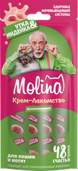 Крем–лакомство для взрослых кошек MOLINA Здоровье мочевыводящей системы, с уткой и индейкой, 48г, фотография
