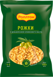 Макароны РОЛЛТОН Рожки, с оливковым маслом, 400г, детальное фото