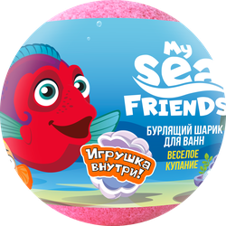 Бурлящий шарик L'COSMETICS My Sea Friend, с игрушкой внутри, 130г, картинка