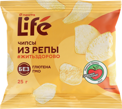 Чипсы овощные ЛЕНТА LIFE Хрустящие, репа, 25г, картинка