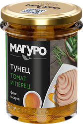 Тунец МАГУРО в соусе Томат и перец, с маслом, 200г, детальное фото