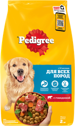 Корм сухой для взрослых собак PEDIGREE полнорационный, для всех пород, 2000г, изображение
