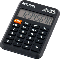 Калькулятор карманный ELEVEN LC-110NR, 8 разрядов, 5,8х8,8х1,1см, черный, крупный план