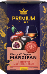 Конфеты PREMIUM CLUB марципановые с вишневой начинкой и коньяком, 140г, вид