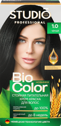 Краска для волос STUDIO Biocolor 1.0 Черный, 115мл, крупный план