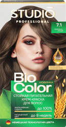 Краска для волос STUDIO Biocolor 7.1 Пепельно-русый, 115мл, вид