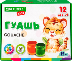 Гуашь BRAUBERG KIDS New, 16 цветов по 10 мл, Арт. 192375, картинка