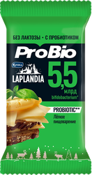 Сыр полутвердый LAPLANDIA ProBio+ с пробиотиком 45%, без змж, 180г, крупный план
