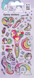 Наклейки гелевые MESHU Rainbow unicorn, 10х23см, фотография