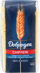Макароны ДОБРОДЕЯ Chifferi группа А высший сорт, 400г, крупный план