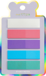 Флажки-закладки MESHU Sparkle, пластиковые блестящие, 4,5х1,2см, 20 листов, 5 цветов, изображение
