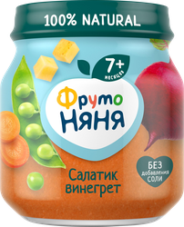 Пюре овощное ФРУТОНЯНЯ Салатик Винегрет, с 7 месяцев, 110г, вид