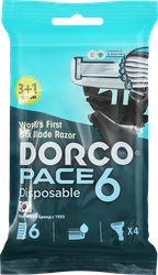 Станки одноразовые для бритья мужские DORCO 6 лезвий, 4шт, фото