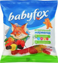 Мармелад жевательный BABYFOX Бегемоты, 70г, изображение