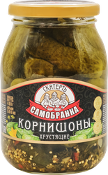 Корнишоны маринованные СКАТЕРТЬ-САМОБРАНКА Хрустящие, 500мл, вид