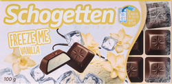 Шоколад молочный SCHOGETTEN Freeze me vanilla с кремовой начинкой со вкусом ванили, 100г, вид