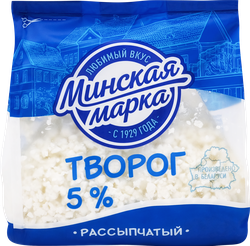 Творог рассыпчатый МИНСКАЯ МАРКА 5%, без змж, 350г, фотография