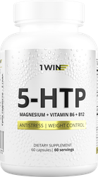 Биологически активная добавка 1WIN 5-HTP с магнием и витаминами группы В, в капсулах, 60шт, картинка