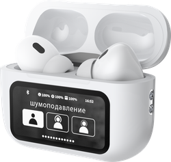 Наушники беспроводные DEPPA Air Pro 3 ANC, TWS, BT 5.3, 350 мАч, LCD, белый, Арт. 44213, изображение
