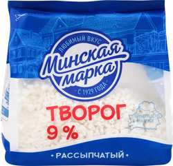 Творог рассыпчатый МИНСКАЯ МАРКА 9%, без змж, 350г, фотография