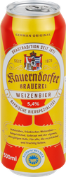 Пиво светлое KAUERNDORFER Weizenbier нефильтрованное пастеризованное осветленное 5,4%, 0,5л, фото