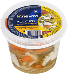 Ассорти овощное ЛЕНТА острое, 800г, крупный план