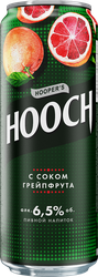 Напиток пивной HOOCH Супер с соком грейпфрута пастеризованный 6,5%, 0,45л, крупный план