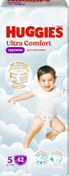 Подгузники-трусики для мальчиков HUGGIES Ultra Comfort 5 12–17кг, 42шт, крупный план