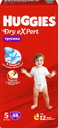 Подгузники-трусики HUGGIES Dry Expert 5 12–17кг, 48шт, фотография