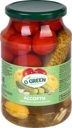 Ассорти овощное O'GREEN с патиссонами, 900мл, фотография