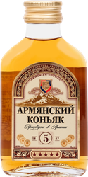 Коньяк АРМЯНСКИЙ ординарный 5 лет 40%, 0.1л, фото