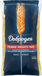Макароны ДОБРОДЕЯ Penne rigatе №5, группа А высший сорт, 400г, крупный план
