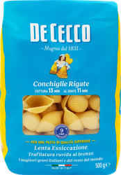 Макароны DE CECCO Conchiglie rigate №50, из муки твердых сортов пшеницы, 500г, фото