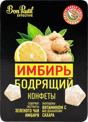 Конфеты BON PASTIL Effective Имбирь бодрящий, без сахара, 12г, крупный план