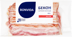 Бекон варено-копченый BONVIDA нарезка, 400г, фотография