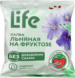 Халва льняная ЛЕНТА LIFE с семенами льна, на фруктозе, 200г, вид