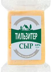 Сыр полутвердый Тильзитер 45%, без змж, 170г, детальное фото