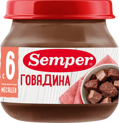Пюре мясное SEMPER Говядина, с 6 месяцев, 80г, фото