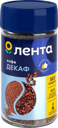 Кофе растворимый ЛЕНТА декофеинизированный сублимированный, 95г, детальное фото