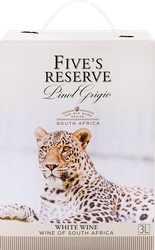 Вино FIVE'S RESERVE Pinot Grigio белое сухое, 3л, картинка