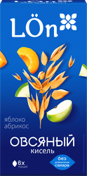 Кисель овсяный LON Яблоко-абрикос, сухой, 120г, вид