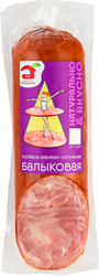 Колбаса варено-копченая МД БОРОДИНА Балыковая, 350г, крупный план