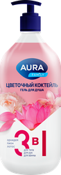 Гель для душа AURA Цветочный коктейль, 1000мл, вид
