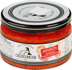 Брускетта РЕСТОРАЦИЯ ОБЛОМОВ Томаты с базиликом, 210г, фотография